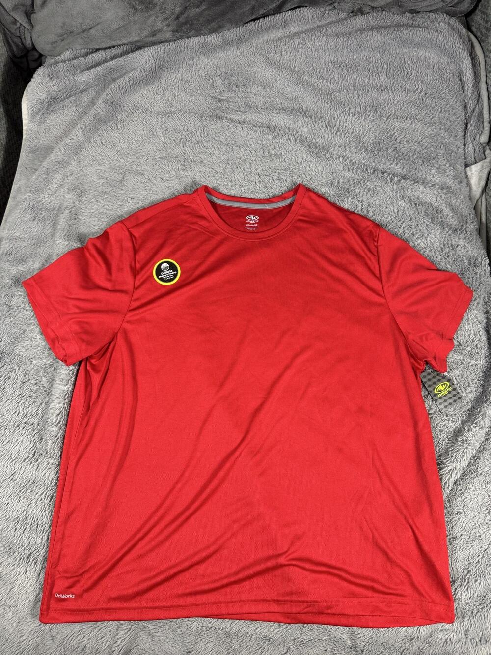 Athletic Works Shirt Mens 2XL Red DryWorks Performance Moisture Wicking Tee